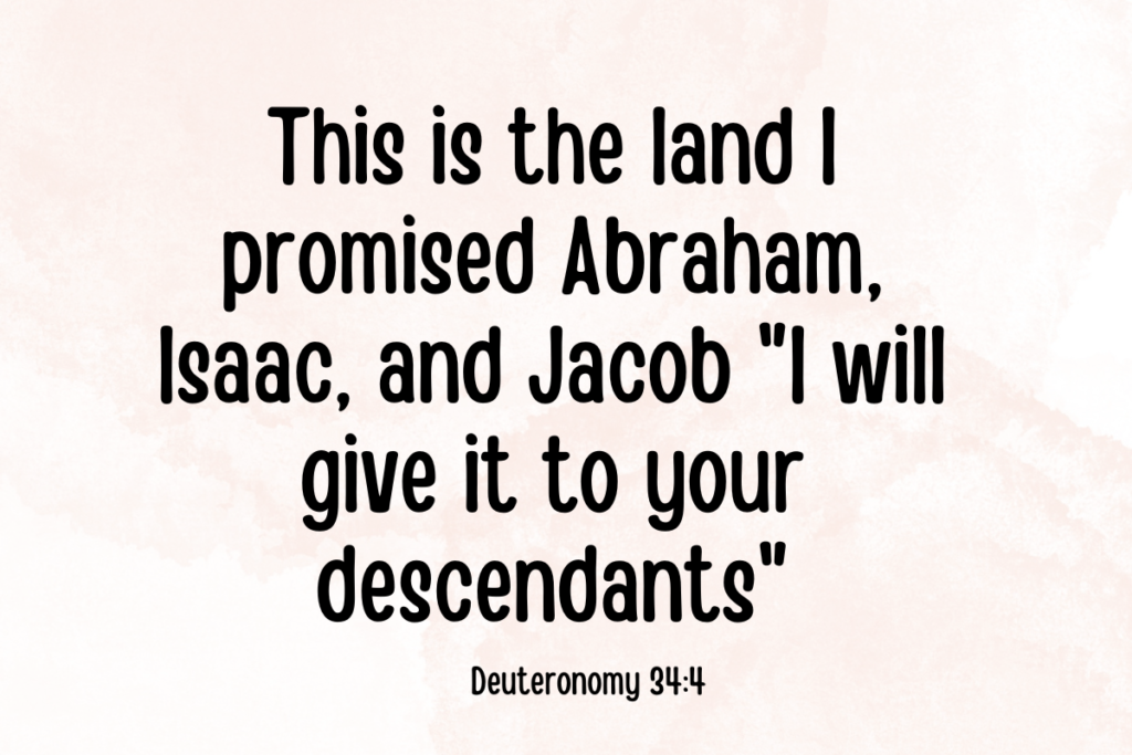 Deuteronomy 34:4 verse on peach background Deuteronomy 344